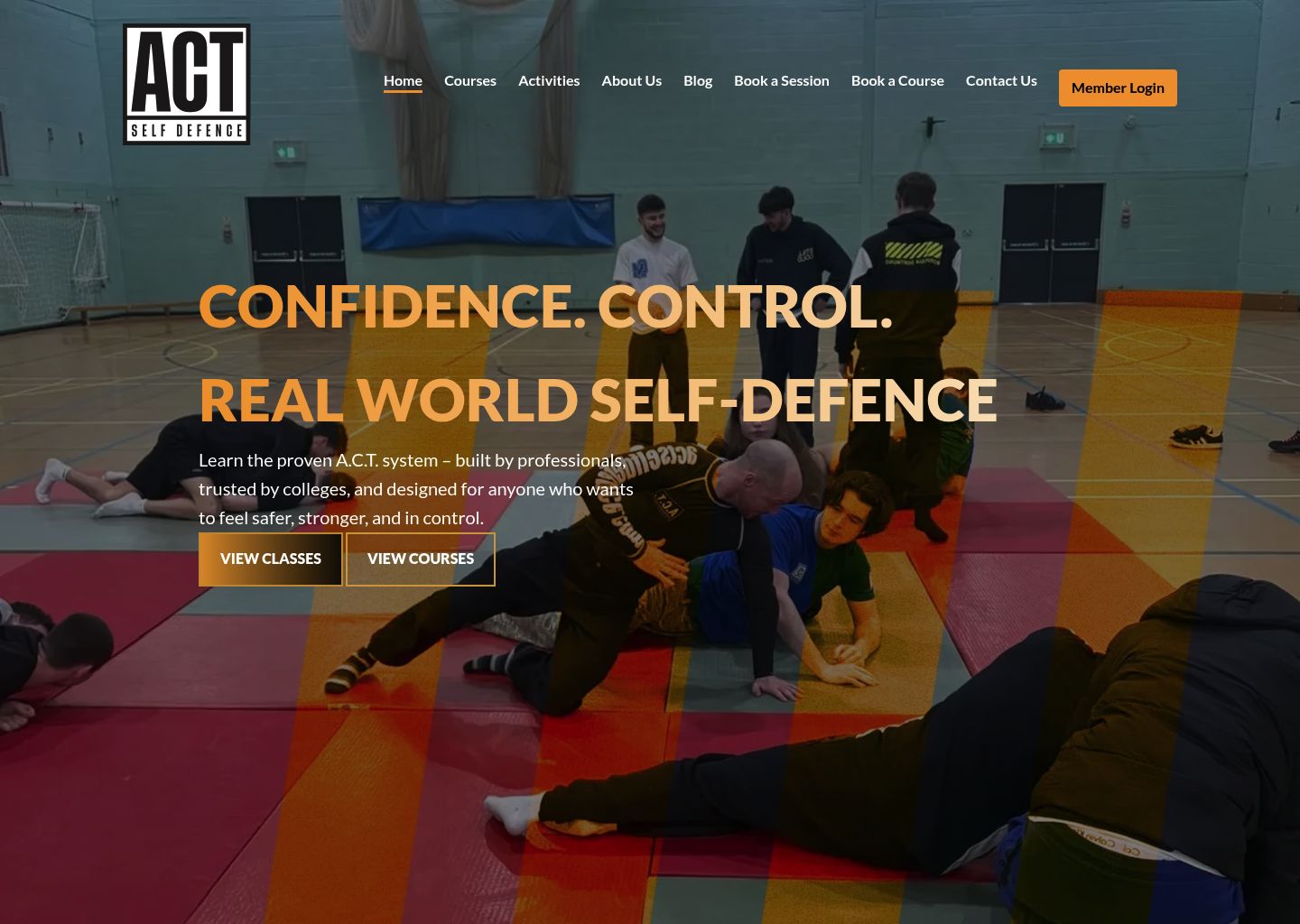Screenshot of A.C.T. Self Defence homepage